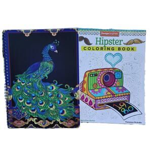 Adult Coloring Book Exotic Animals & Hipsters Retro Bundle Set